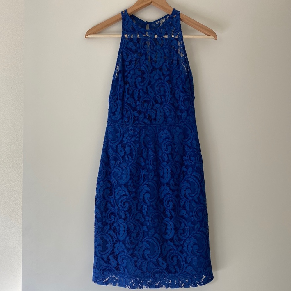 J Crew royal blue lace dress